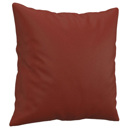 Cuscini Decorativi 2pz Rosso Vino 40x40 cm in Similpelle - homemem39