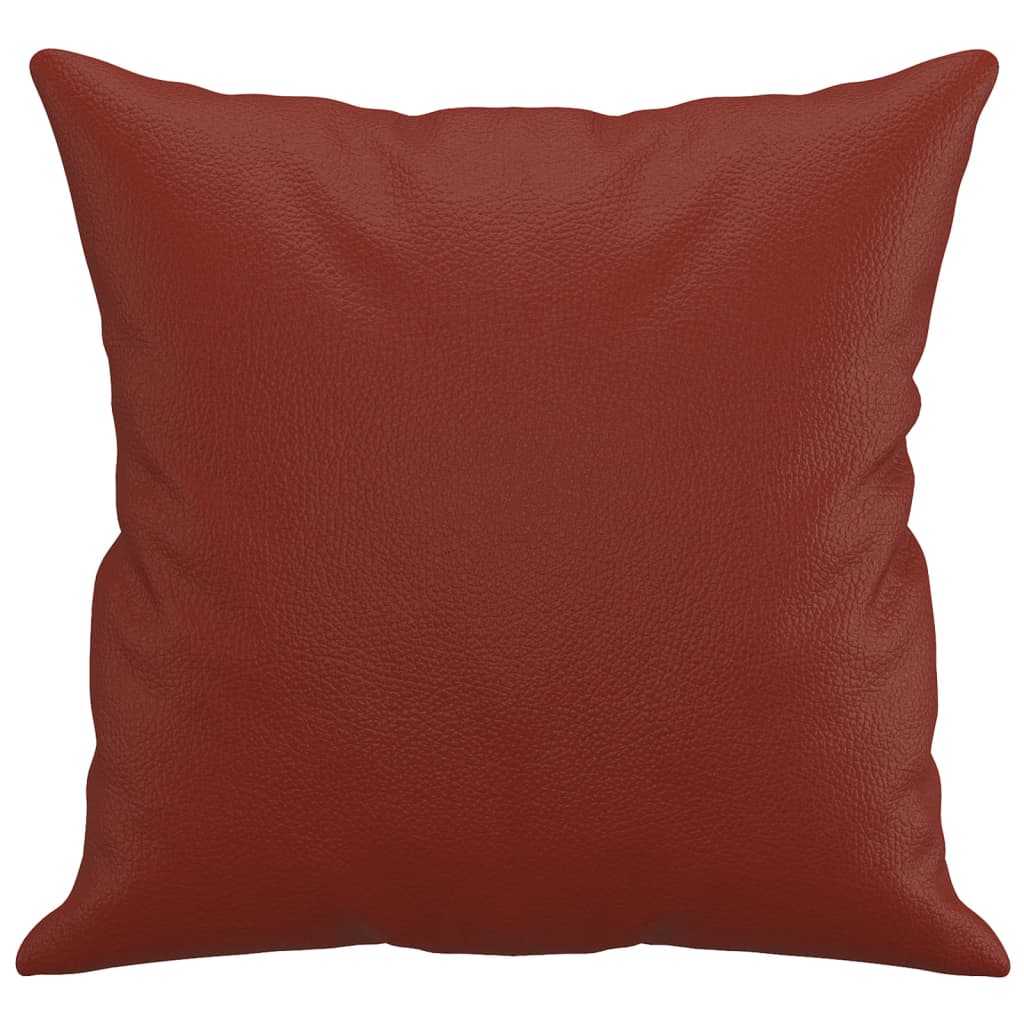 Cuscini Decorativi 2pz Rosso Vino 40x40 cm in Similpelle - homemem39