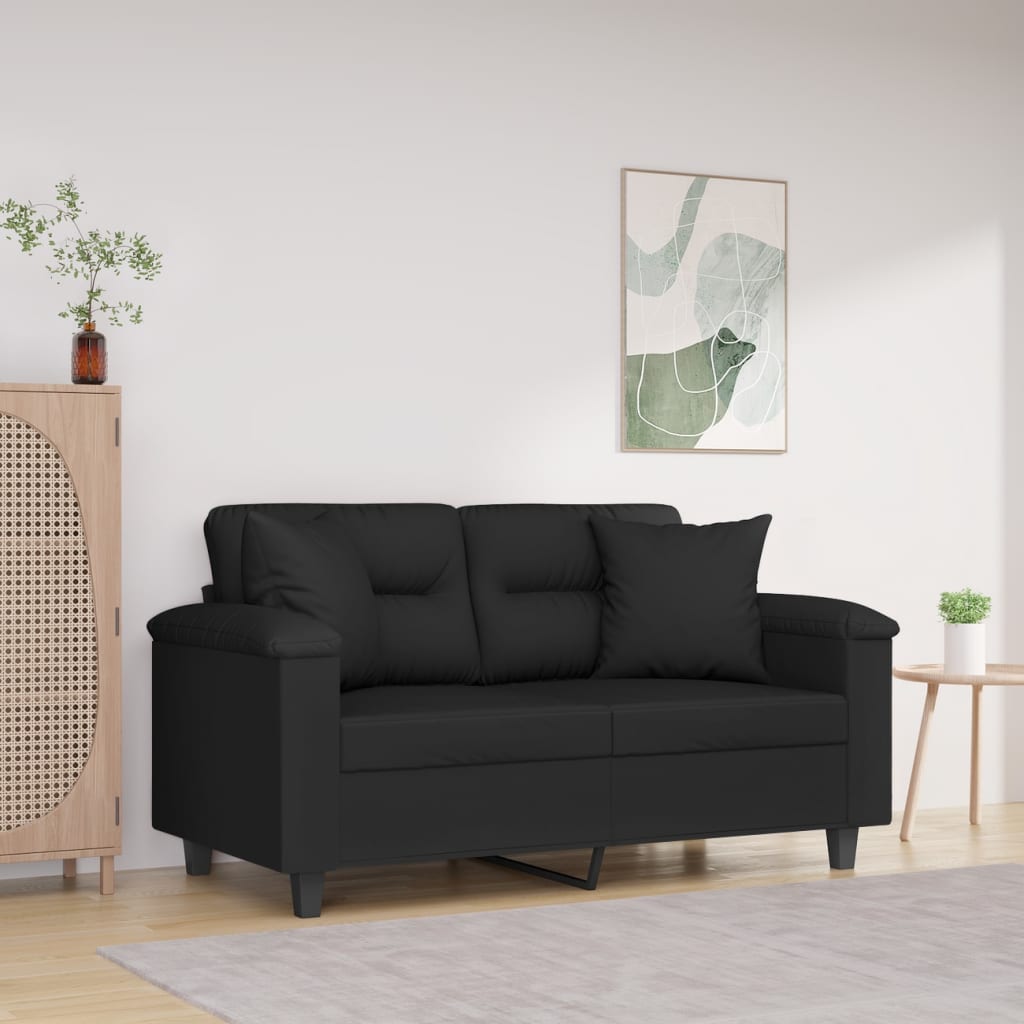 Cuscini Decorativi 2 pz Nero 40x40 cm in Tessuto Microfibra - homemem39