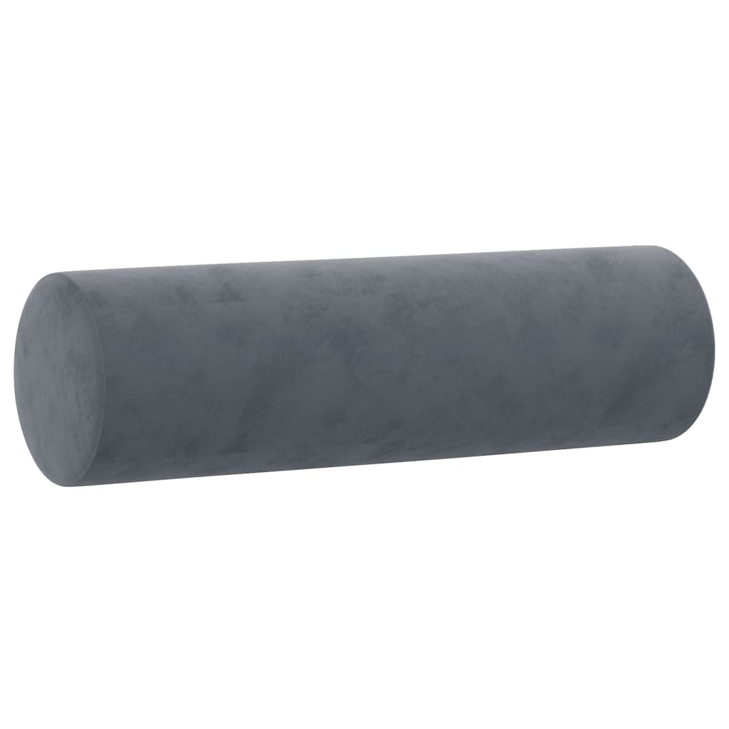 Cuscini Decorativi 2 pz Grigio Scuro Ø15x50 cm in Velluto - homemem39