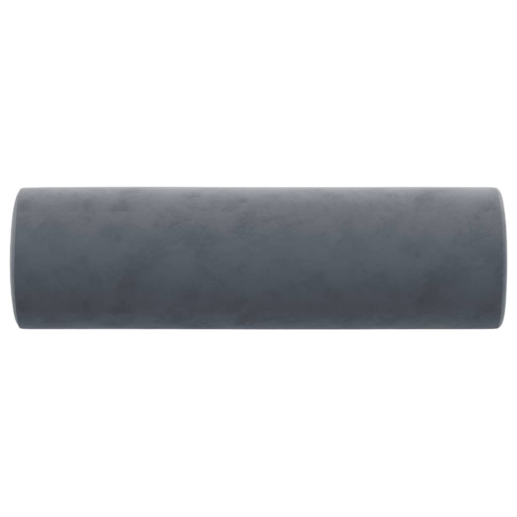 Cuscini Decorativi 2 pz Grigio Scuro Ø15x50 cm in Velluto - homemem39