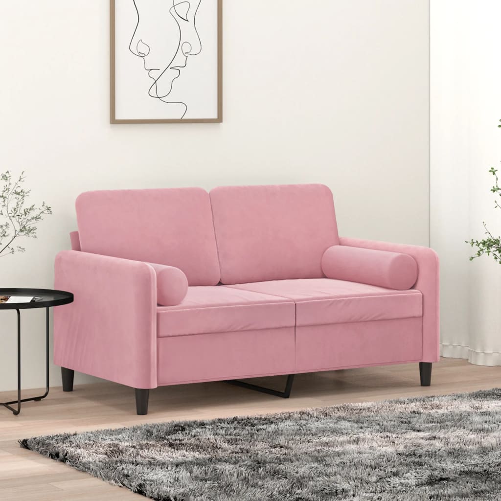 Cuscini Decorativi 2 pz Rosa Ø15x50 cm in Velluto - homemem39