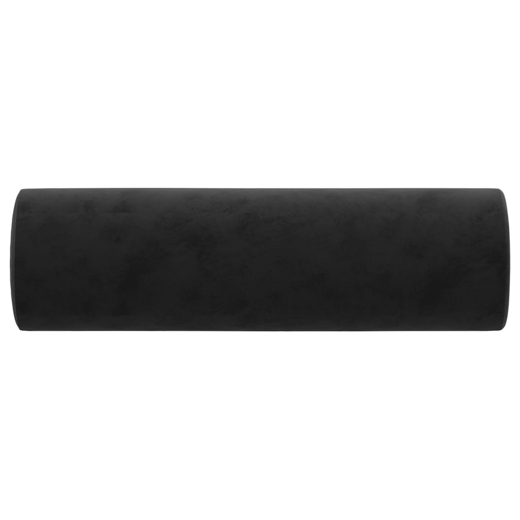 Cuscini Decorativi 2 pz Nero Ø15x50 cm in Velluto - homemem39