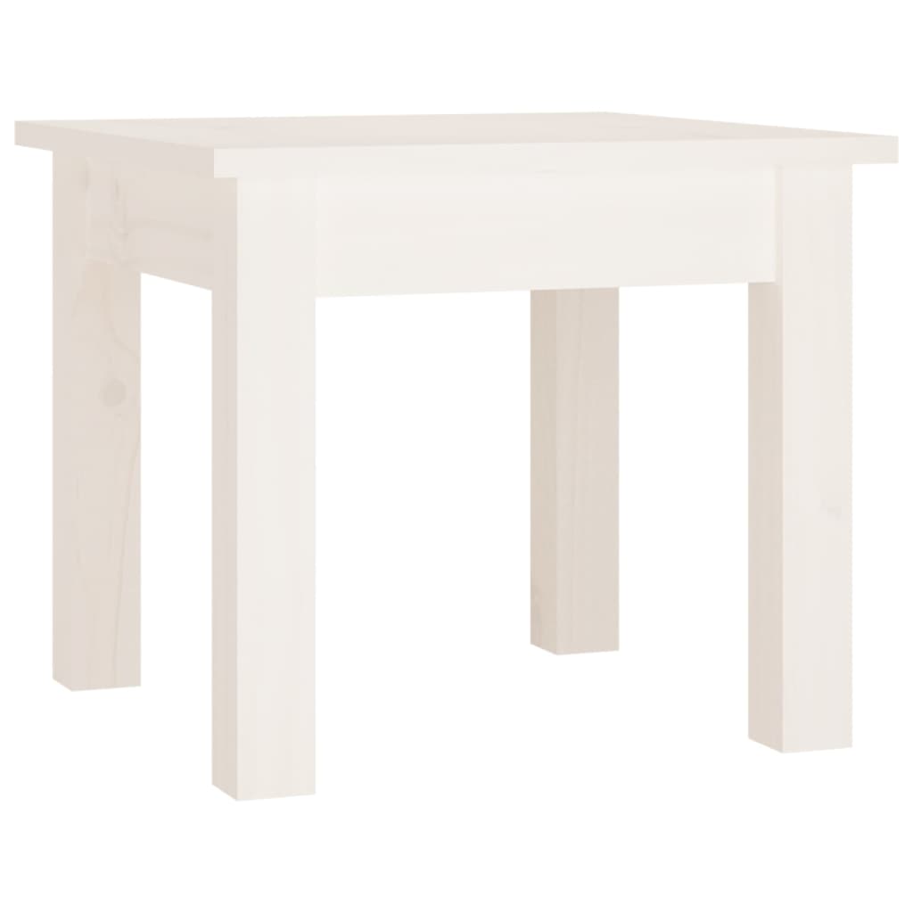 Tavolino da Salotto Bianco 35x35x30 cm Legno Massello di Pino - homemem39