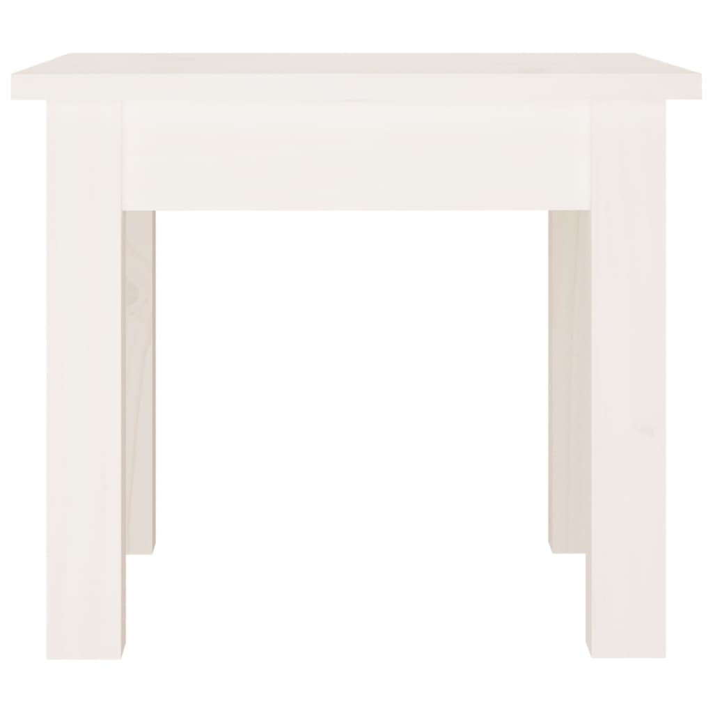 Tavolino da Salotto Bianco 35x35x30 cm Legno Massello di Pino - homemem39