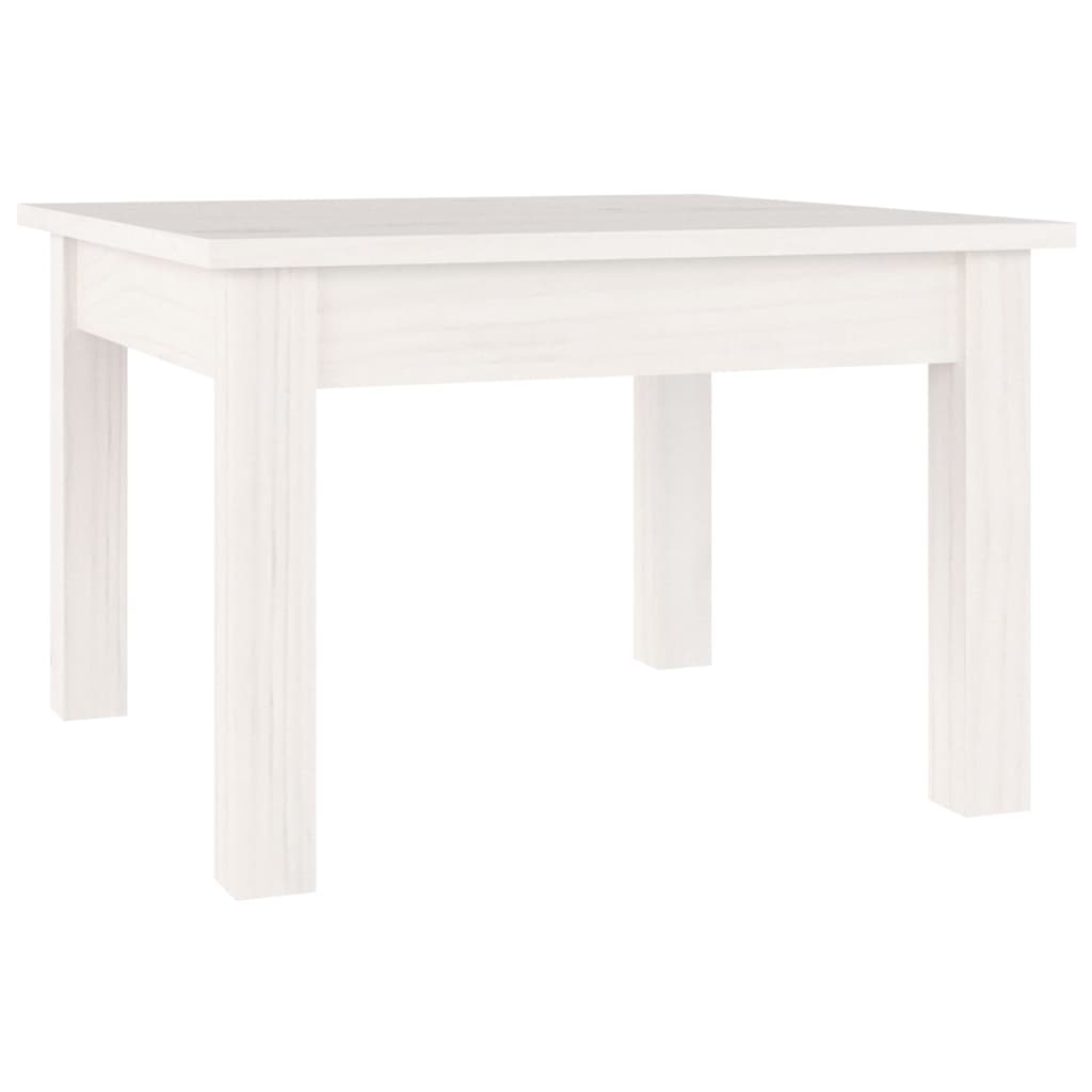 Tavolino da Salotto Bianco 45x45x30 cm Legno Massello di Pino - homemem39