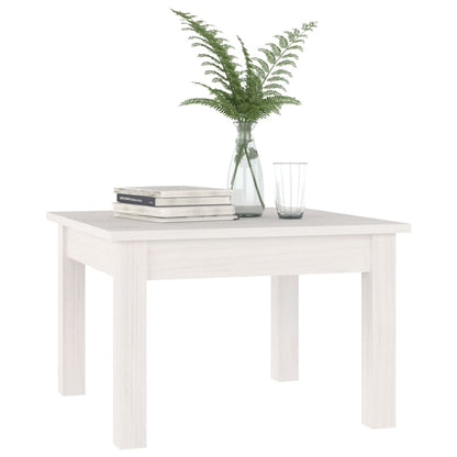 Tavolino da Salotto Bianco 45x45x30 cm Legno Massello di Pino - homemem39