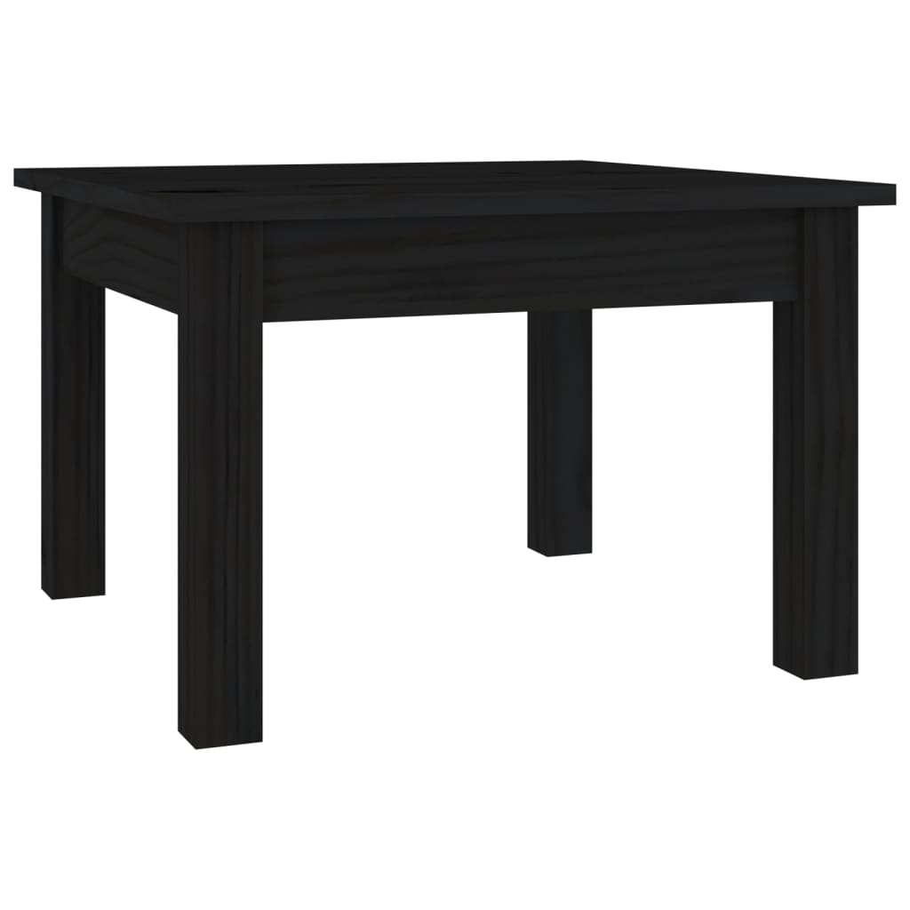 Tavolino da Salotto Nero 45x45x30 cm Legno Massello di Pino - homemem39