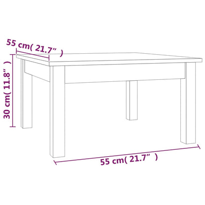 Tavolino da Salotto Grigio 55x55x30 cm Legno Massello di Pino - homemem39