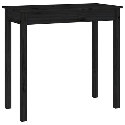 Tavolo Consolle Nero 80x40x75 cm in Legno Massello di Pino - homemem39