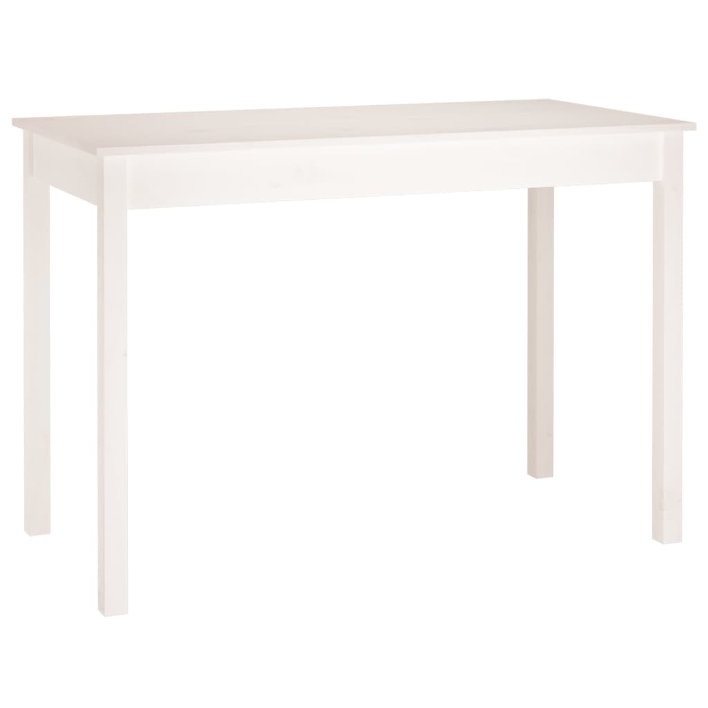 Tavolo da Pranzo Bianco 110x55x75 cm in Legno Massello di Pino - homemem39
