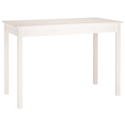 Tavolo da Pranzo Bianco 110x55x75 cm in Legno Massello di Pino - homemem39