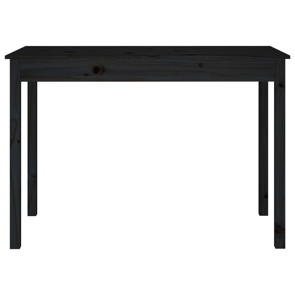 Tavolo da Pranzo Nero 110x55x75 cm in Legno Massello di Pino - homemem39