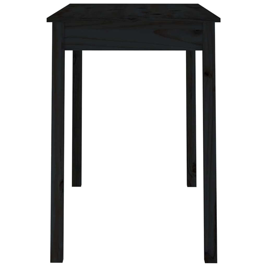 Tavolo da Pranzo Nero 110x55x75 cm in Legno Massello di Pino - homemem39