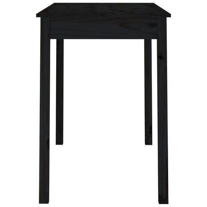 Tavolo da Pranzo Nero 110x55x75 cm in Legno Massello di Pino - homemem39