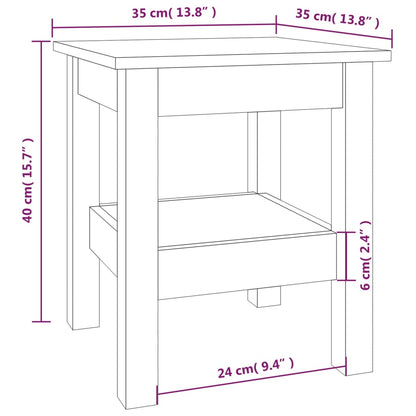 Tavolino da Salotto Bianco 35x35x40 cm Legno Massello di Pino - homemem39