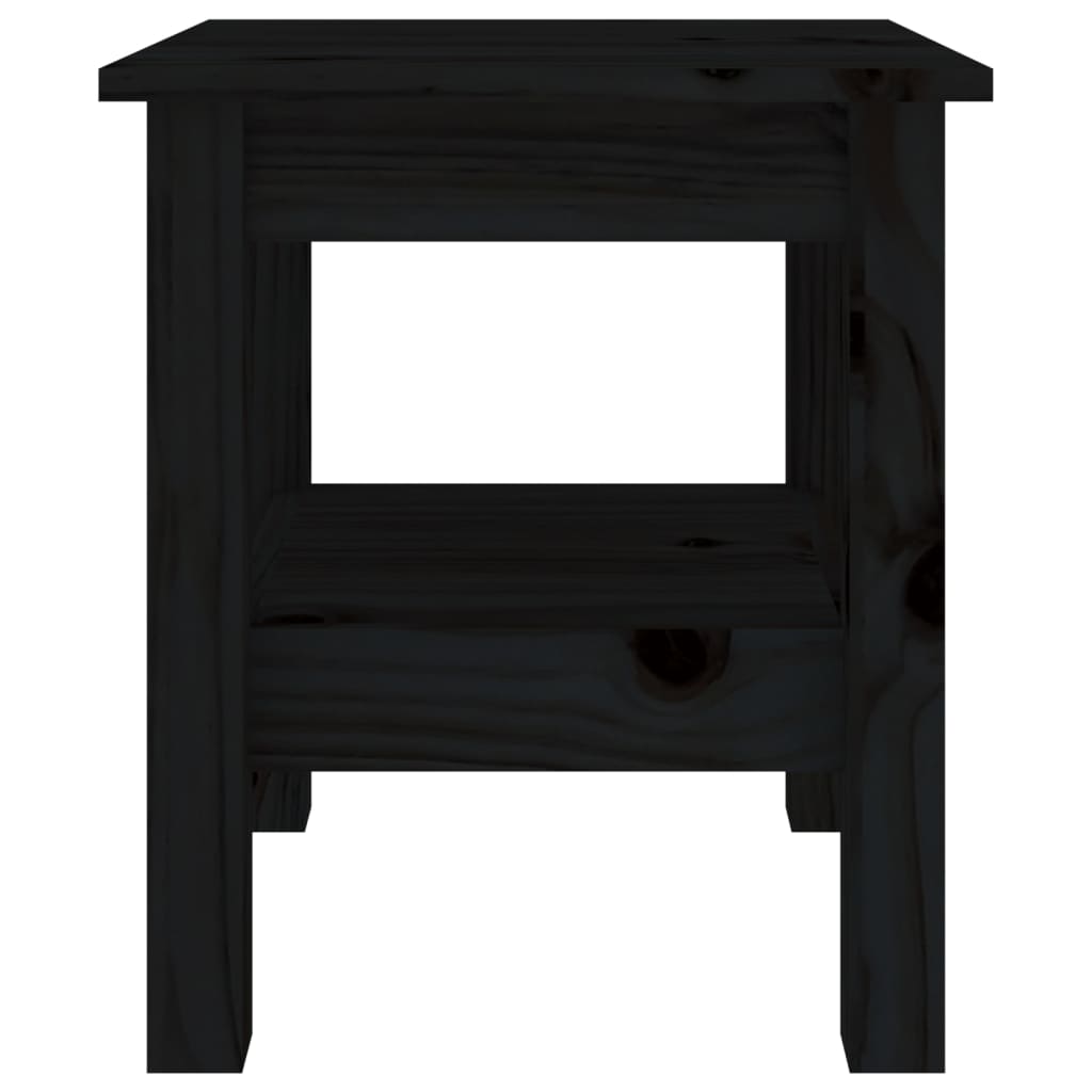 Tavolino da Salotto Nero 35x35x40 cm Legno Massello di Pino - homemem39