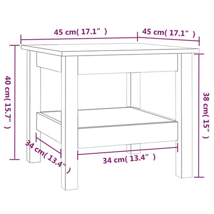 Tavolino da Salotto Bianco 45x45x40 cm Legno Massello di Pino - homemem39