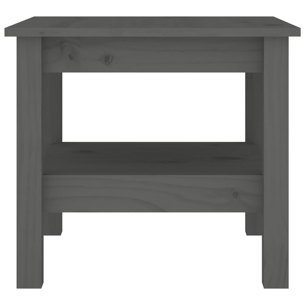 Tavolino da Salotto Grigio 45x45x40 cm Legno Massello di Pino - homemem39