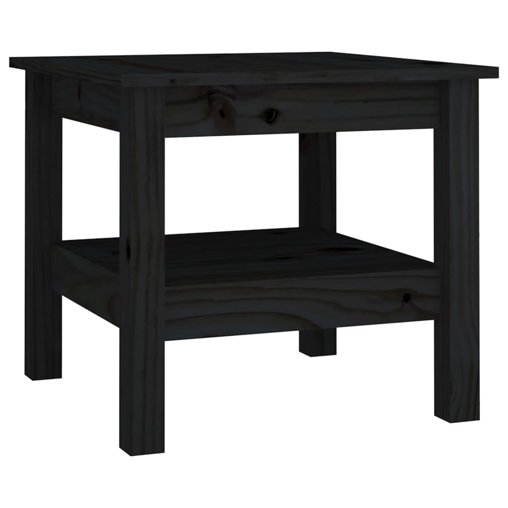 Tavolino da Salotto Nero 45x45x40 cm Legno Massello di Pino - homemem39