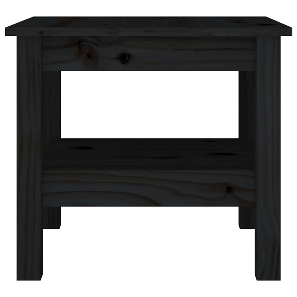 Tavolino da Salotto Nero 45x45x40 cm Legno Massello di Pino - homemem39