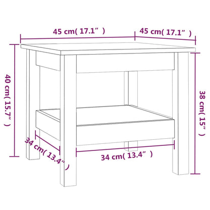 Tavolino da Salotto Nero 45x45x40 cm Legno Massello di Pino - homemem39