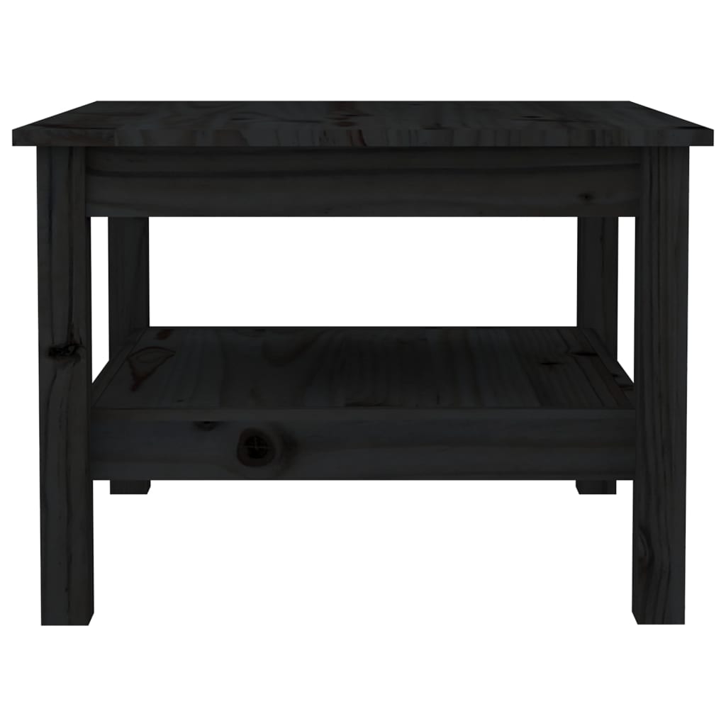 Tavolino da Salotto Nero 55x55x40 cm Legno Massello di Pino - homemem39