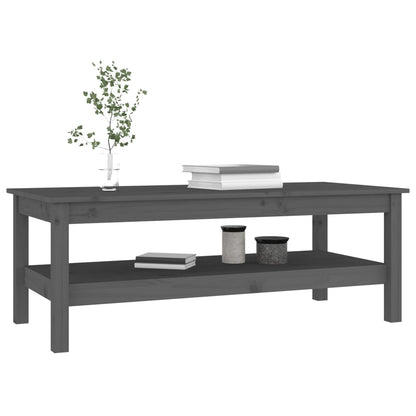 Tavolino da Salotto Grigio 110x50x40 cm Legno Massello di Pino - homemem39