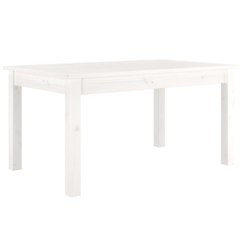 Tavolino da Salotto Bianco 80x50x40 cm Legno Massello di Pino - homemem39