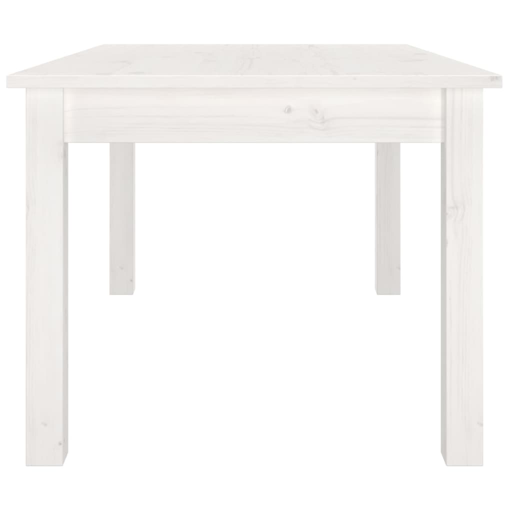 Tavolino da Salotto Bianco 80x50x40 cm Legno Massello di Pino - homemem39