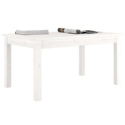 Tavolino da Salotto Bianco 80x50x40 cm Legno Massello di Pino - homemem39