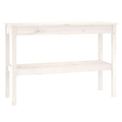 Tavolo Consolle Bianco 110x40x75 cm in Legno Massello di Pino - homemem39