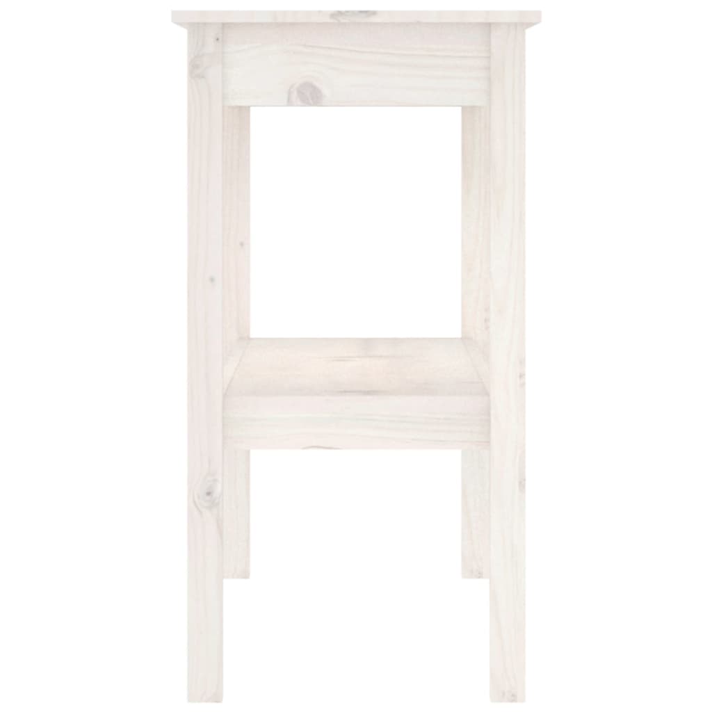 Tavolo Consolle Bianco 110x40x75 cm in Legno Massello di Pino - homemem39