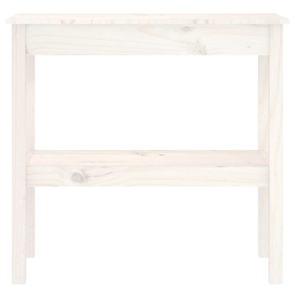 Tavolo Consolle Bianco 80x40x75 cm in Legno Massello di Pino - homemem39