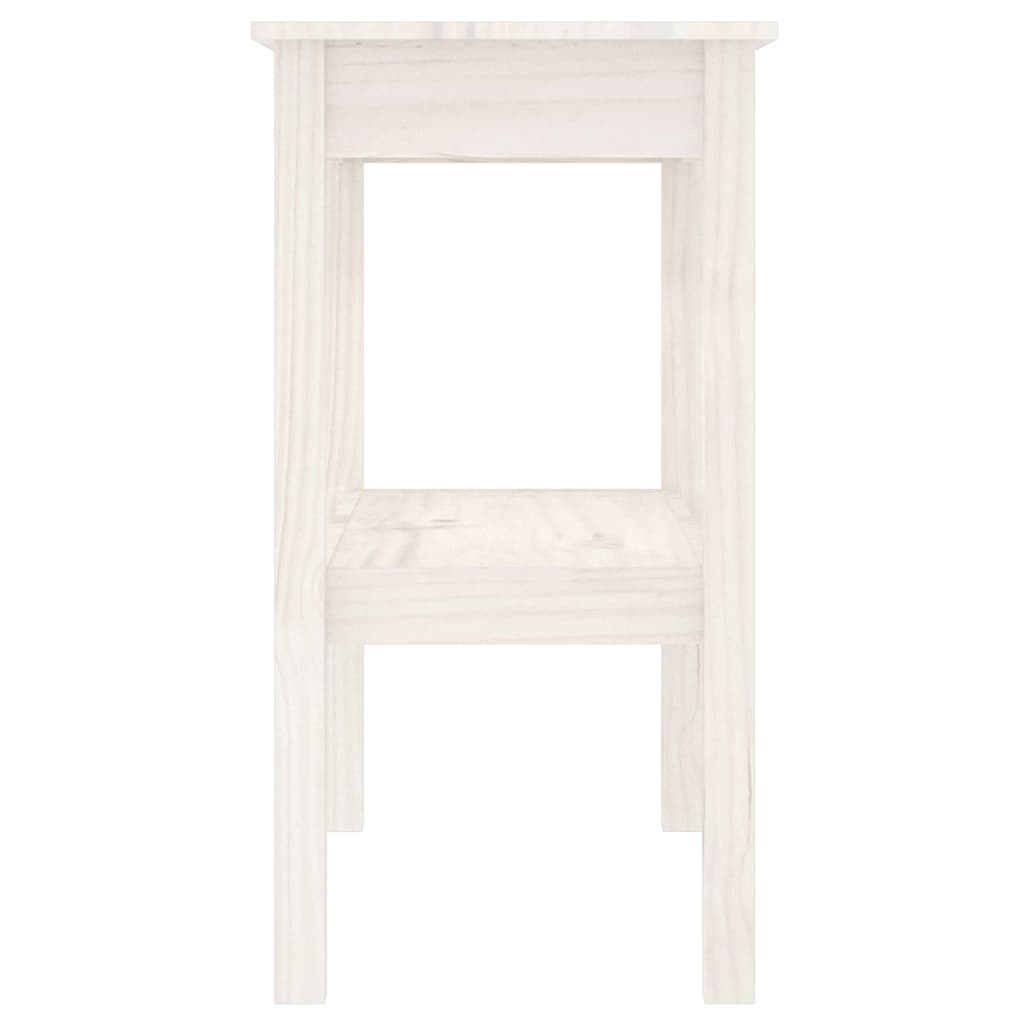 Tavolo Consolle Bianco 80x40x75 cm in Legno Massello di Pino - homemem39