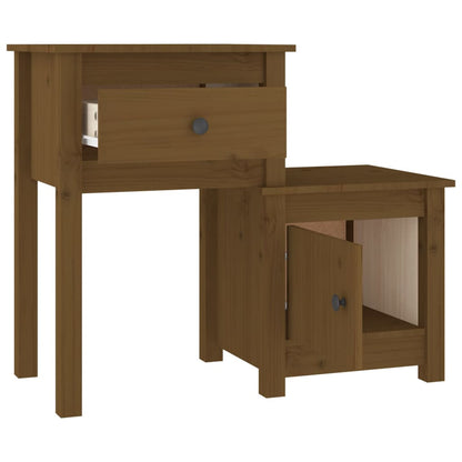 Comodino Miele 79,5x38x65,5 cm in Legno Massello di Pino - homemem39