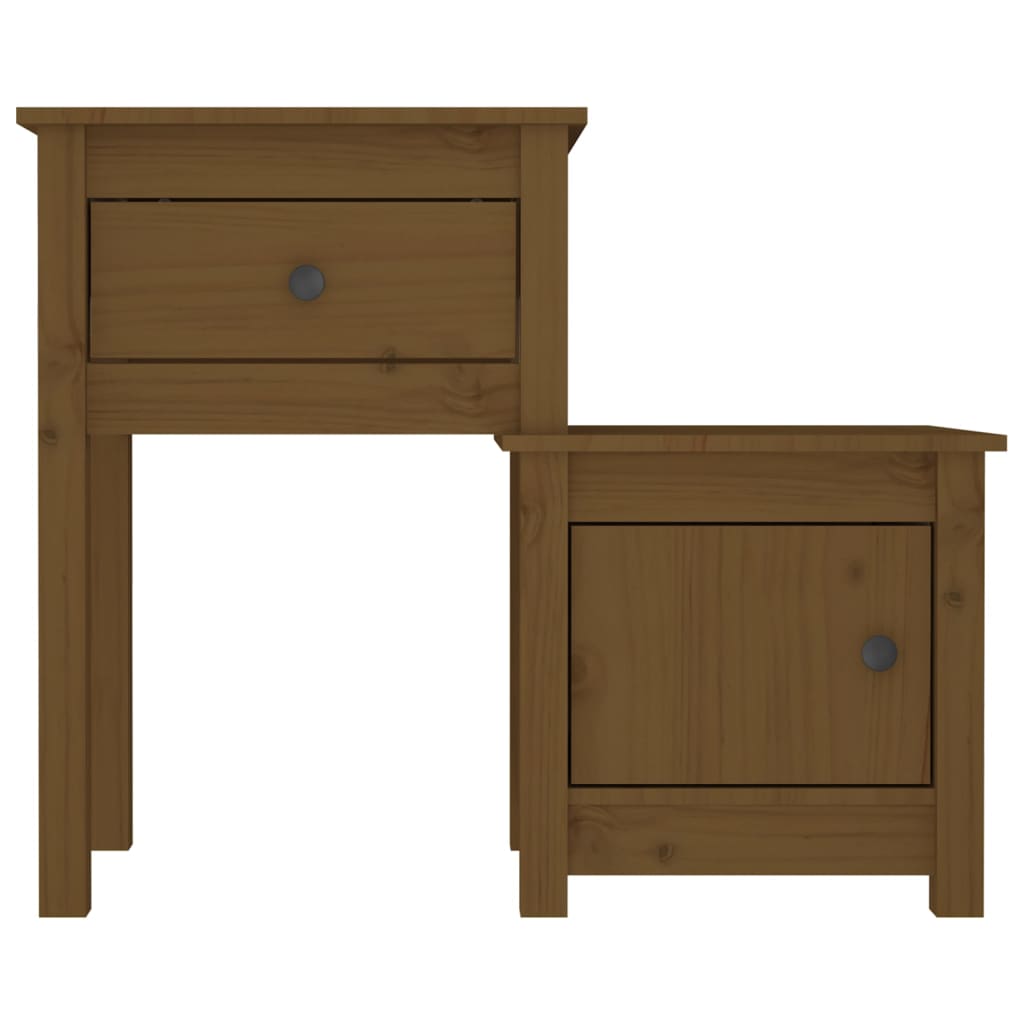 Comodino Miele 79,5x38x65,5 cm in Legno Massello di Pino - homemem39