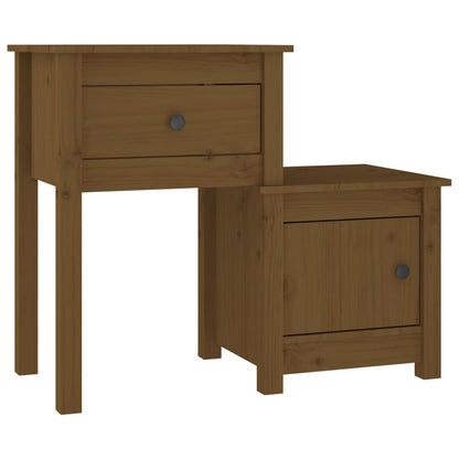 Comodini 2 pz Miele 79,5x38x65,5 cm in Legno Massello di Pino - homemem39