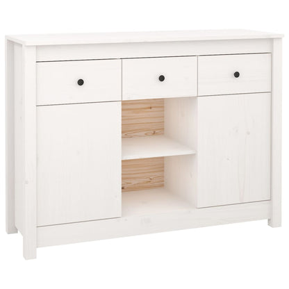 Credenza Bianca 100x35x74,5 cm in Legno Massello di Pino - homemem39