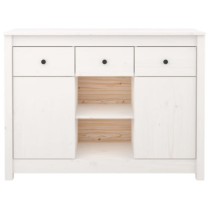 Credenza Bianca 100x35x74,5 cm in Legno Massello di Pino - homemem39