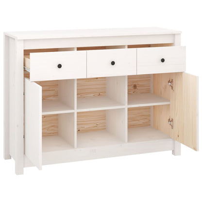 Credenza Bianca 100x35x74,5 cm in Legno Massello di Pino - homemem39