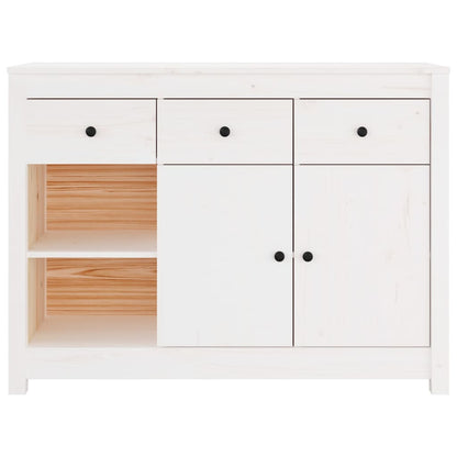 Credenza Bianca 100x35x74 cm in Legno Massello di Pino - homemem39