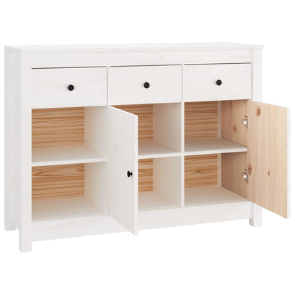 Credenza Bianca 100x35x74 cm in Legno Massello di Pino - homemem39