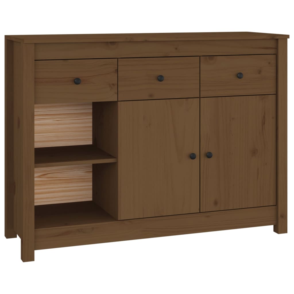 Credenza Miele 100x35x74 cm in Legno Massello di Pino - homemem39