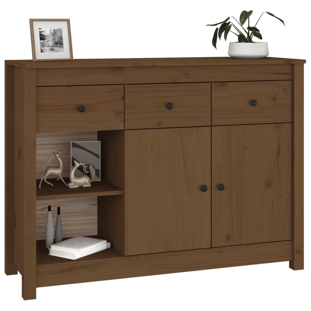 Credenza Miele 100x35x74 cm in Legno Massello di Pino - homemem39