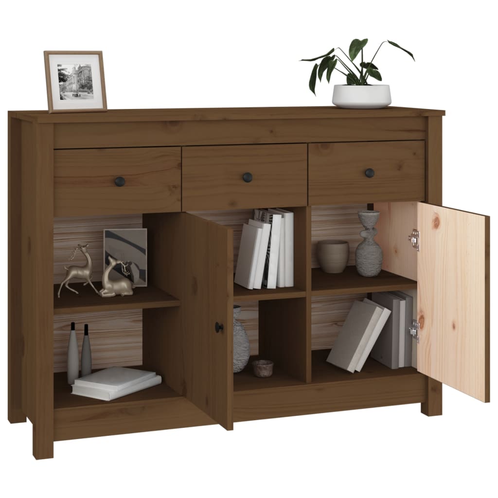 Credenza Miele 100x35x74 cm in Legno Massello di Pino - homemem39