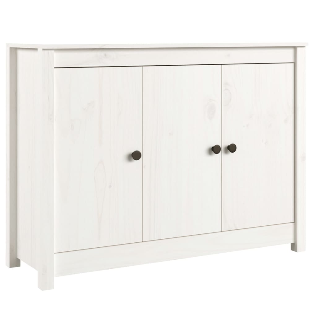 Credenza Bianca 100x35x74 cm in Legno Massello di Pino - homemem39