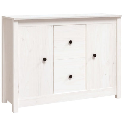 Credenza Bianca 100x35x74 cm in Legno Massello di Pino - homemem39