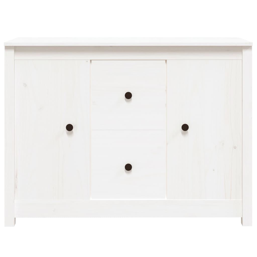 Credenza Bianca 100x35x74 cm in Legno Massello di Pino - homemem39