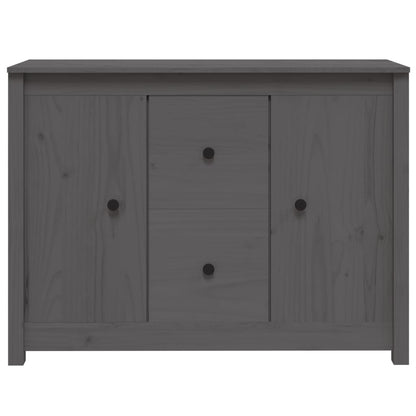 Credenza Grigia 100x35x74 cm in Legno Massello di Pino - homemem39